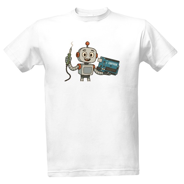 Tričko s potiskem Robot Uno s páječkou